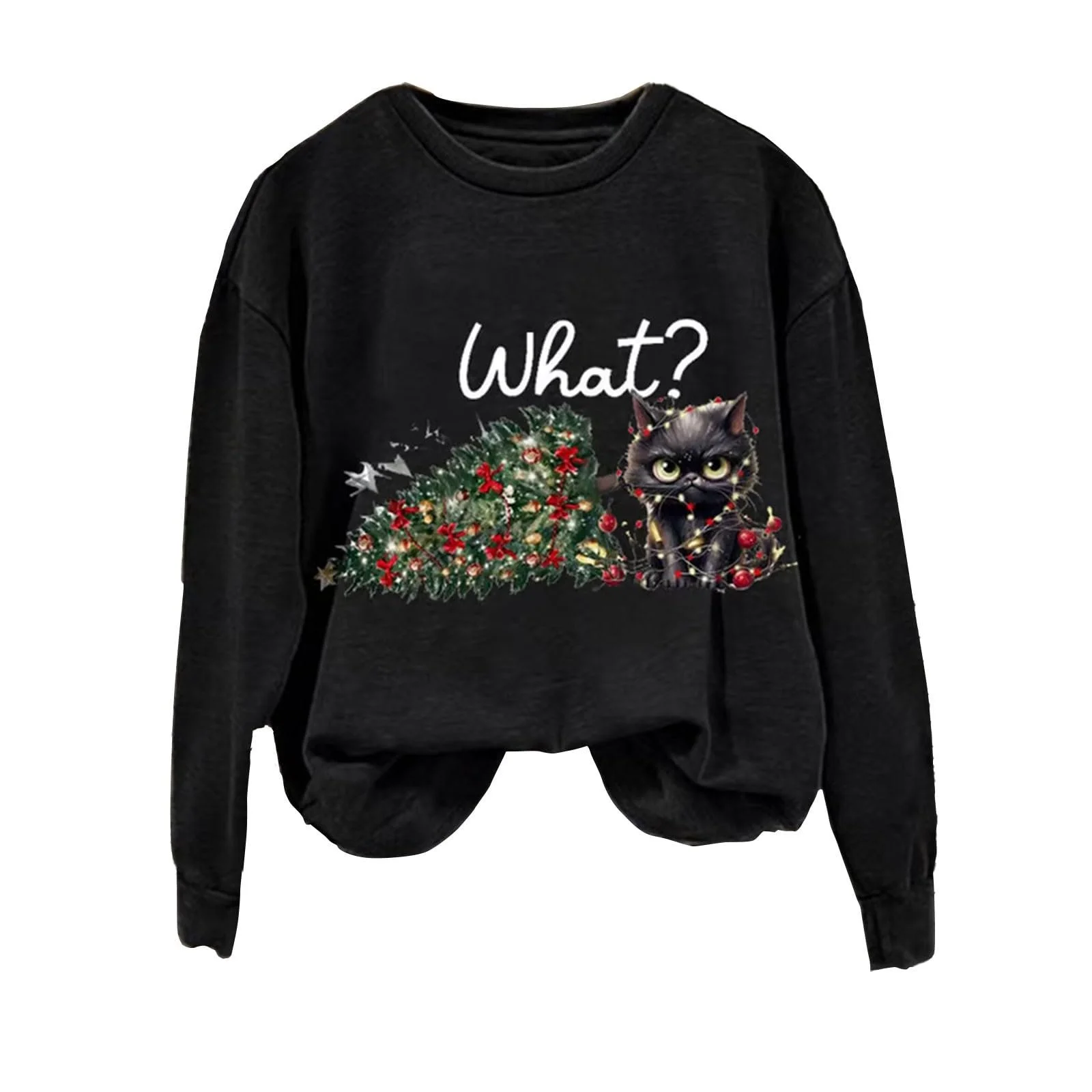 Женский свитшот HUIFUAO Рождественский свитшот для женщин Белка Принт Свободный свитшот с длинными рукавами Санта, фото №2 Женский свитшот HUIFUAO Рождественский свитшот для женщин Белка Принт Свободный свитшот с длинными рукавами Санта, фото №2