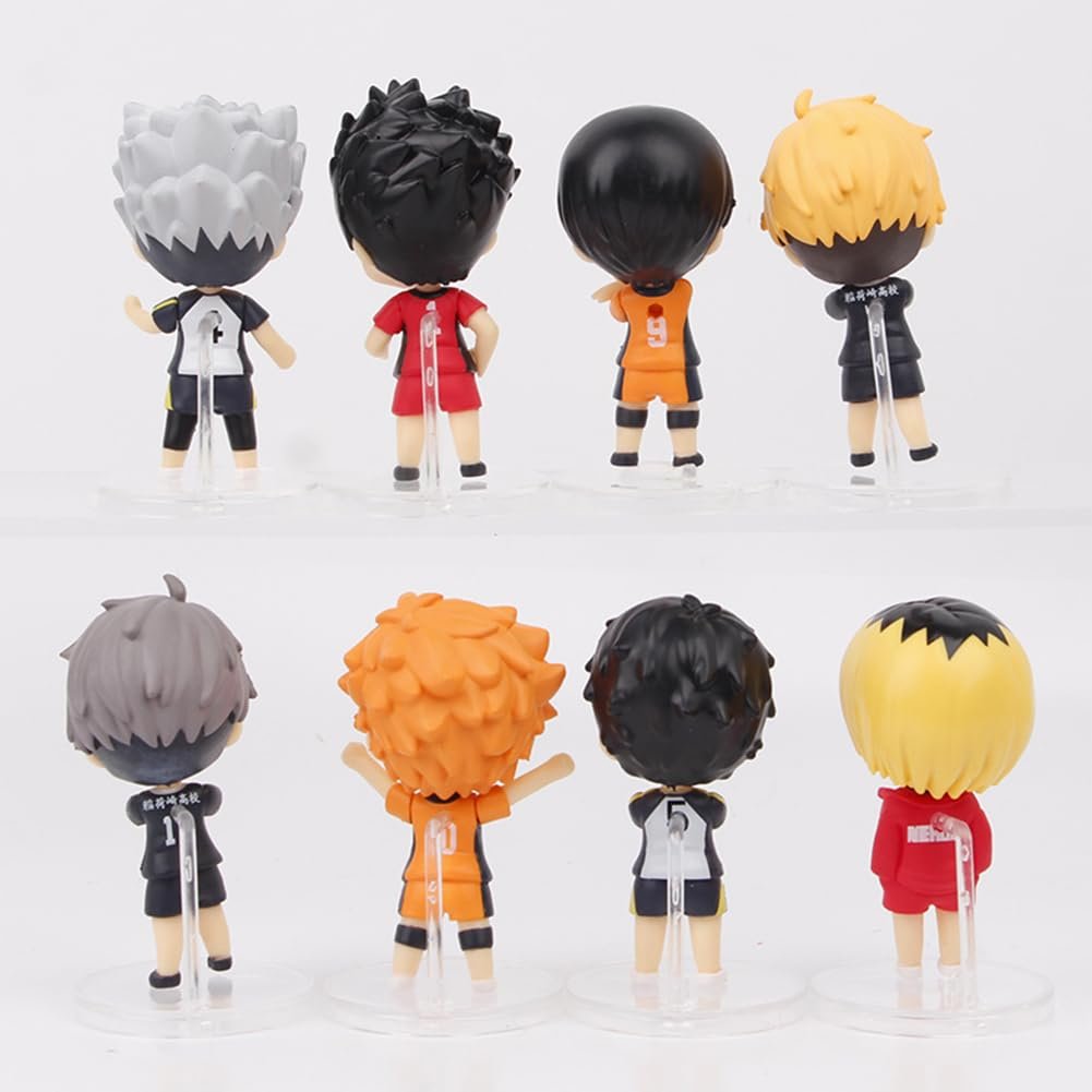Фігурка Gooyeh Haikyuu Shoyo Hinata/Tobio Kageyama/Kotaro Bokuto/Kuroo Tetsurou/Kozume Kenma/Miya Osamu/Miya Atsumu Красива модель 7.5 см Упаковка з 8 шт., фото №5