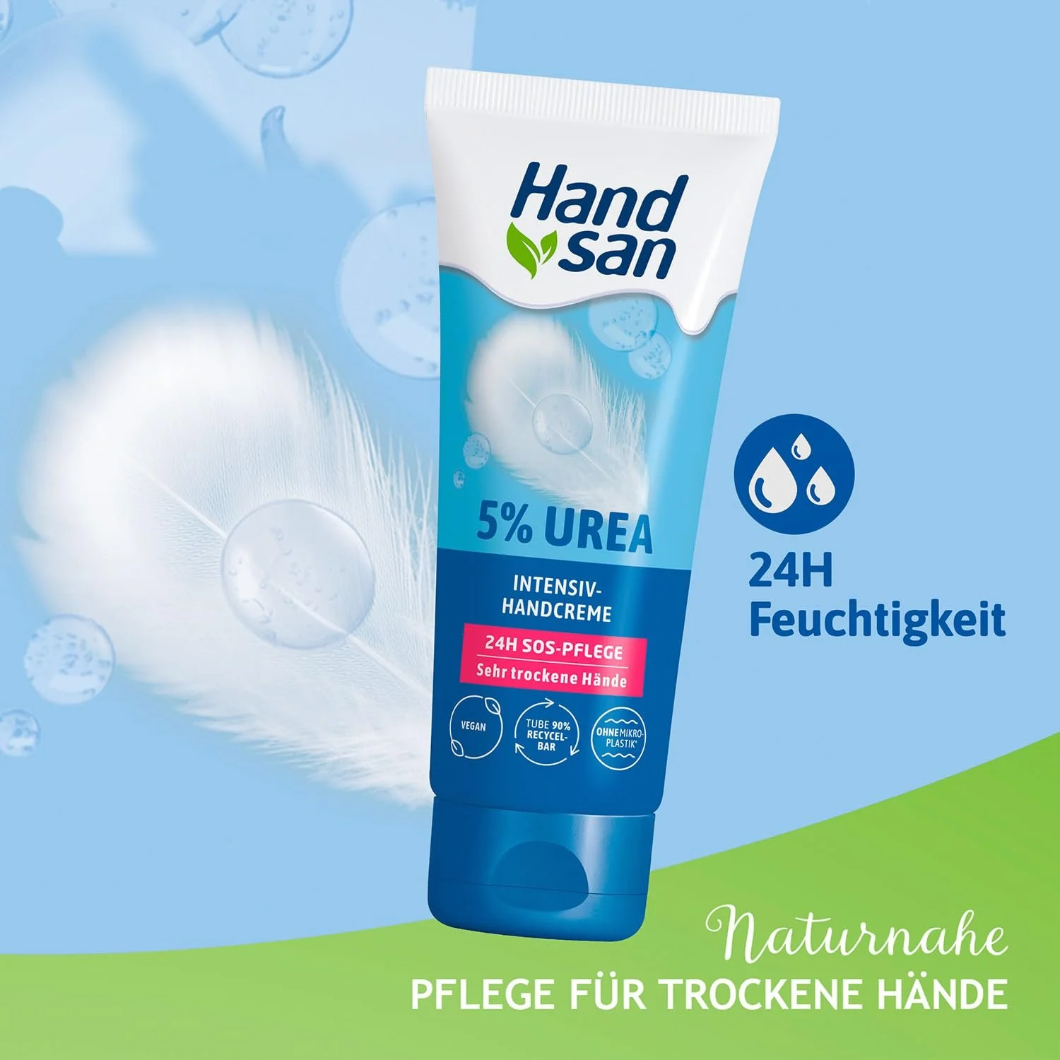 Крем для рук Handsan Urea Intensive з 5% сечовини для дуже сухої та подразненої шкіри рук 90 мл, фото №4