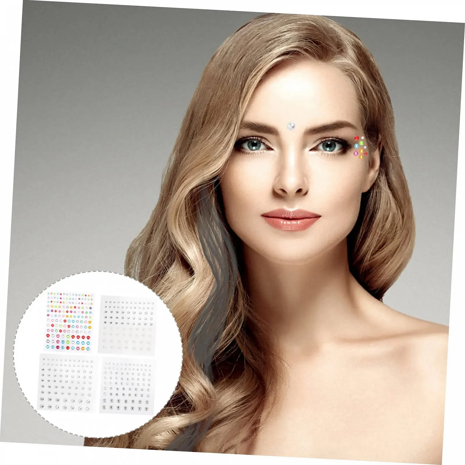 Стразы самоклеящиеся MERRYHAPY 4 шт. для лица и тела, блестящие наклейки для макияжа для фестивалей и вечеринок, многоразовые украшения для глаз и ногтей, фото №7