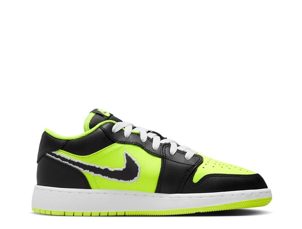 Кросівки Jordan 1 Low SE Black Cat Volt (GS) 39, фото №2