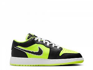 Кросівки Jordan 1 Low SE Black Cat Volt (GS) 38 synthetic.ua - Фото 1