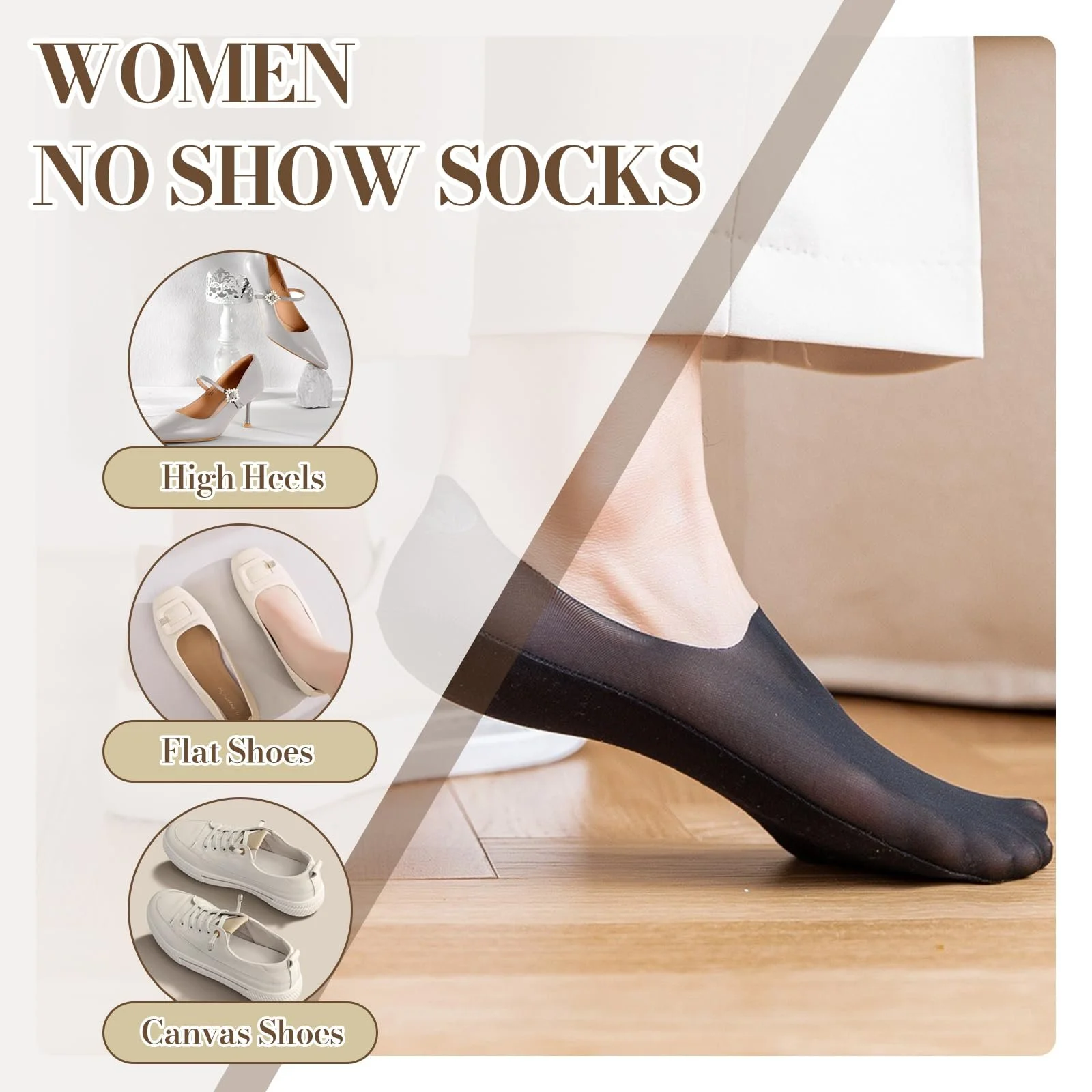 Жіночі шкарпетки-слідки Ультра Невидимі, 6 пар, фото №5