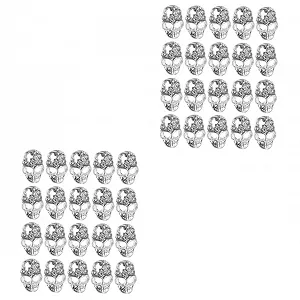 Череп для нігтів MERRYHAPY для Хелловіну, прикраса ручної роботи - Фото 1