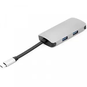Концентратор USB-C PowerPlant CA911691 USB-C-2хUSB3.0, HDMI RJ45 - Фото 1
