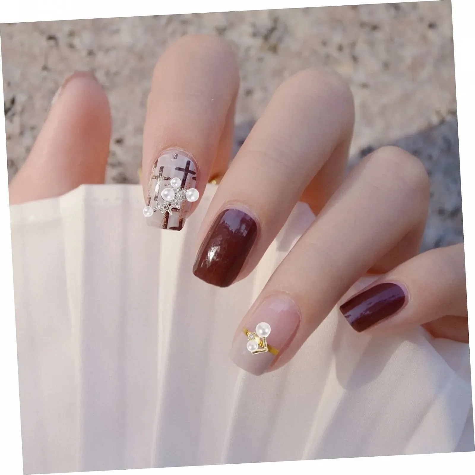 Набір прикрас для нігтів (4 шт.) Штучні перлини, фото №4