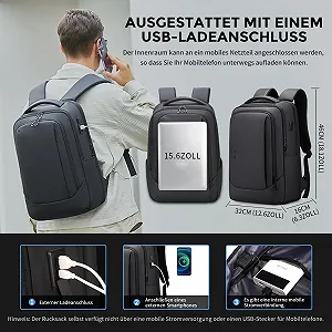Рюкзак для ноутбука FENRUIEN 15.6 дюйма USB synthetic.ua - Фото 1