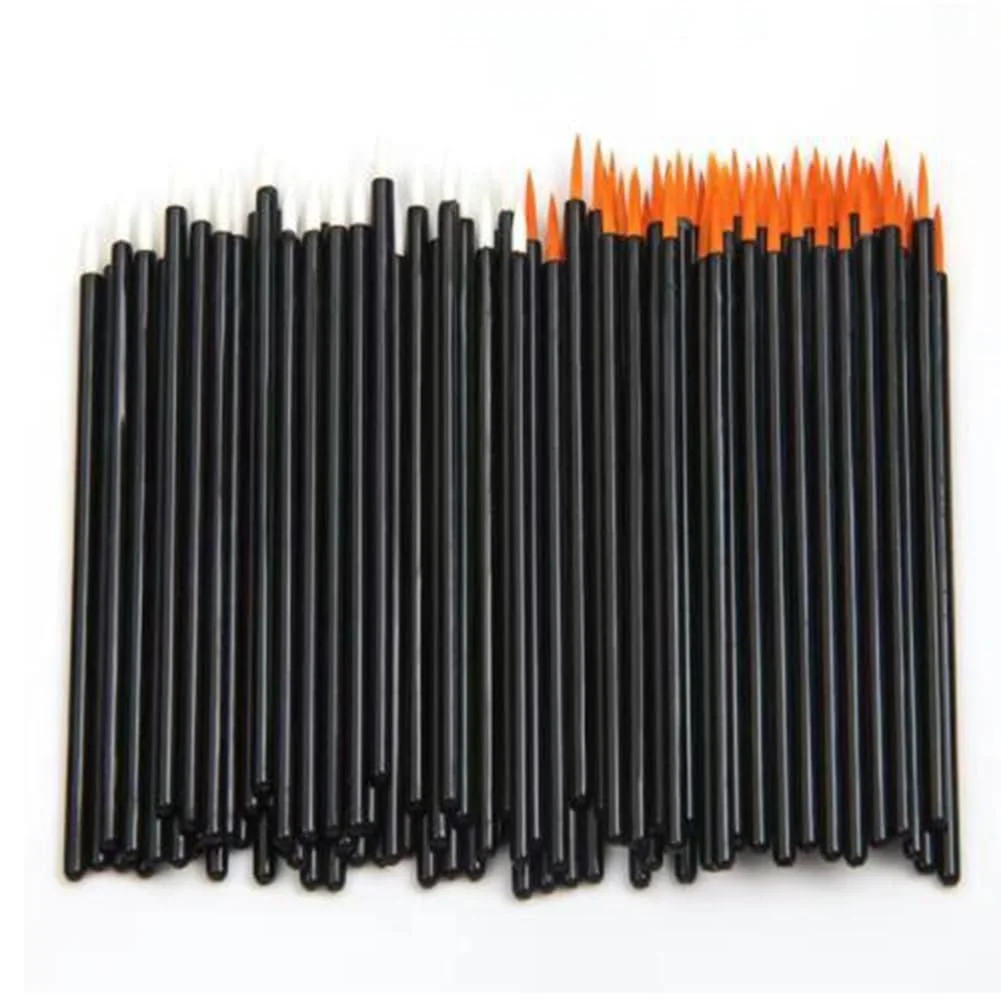 Пензлі для підводки очей Gullermo одноразові з ковпачком, 100 штук, білі, фото №3