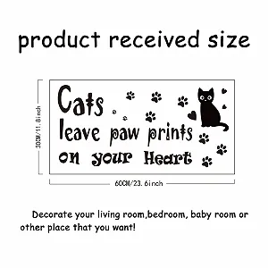 Наклейка на стіну SUPERDANT Cat Paw Prints 30 x 60 см Чорний synthetic.ua - Фото 1