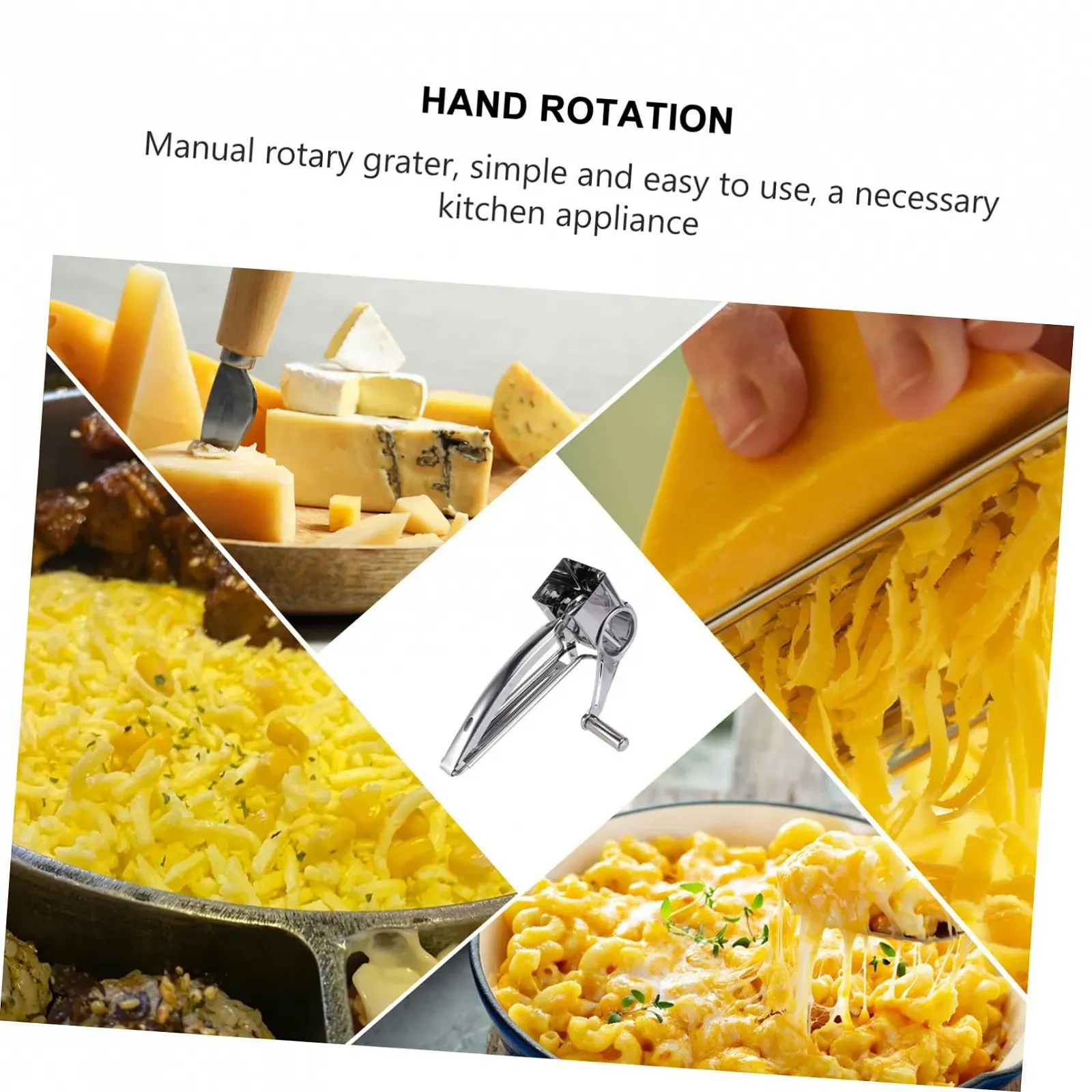 Терка VALICLUD для сиру, ручна обертова для дрібного та крупного натирання, фото №5