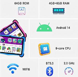 Планшет 7" Eaglesoar EE-764 4+6/64Gb 8 ядер Android 14 Рожевий synthetic.ua - Фото 1