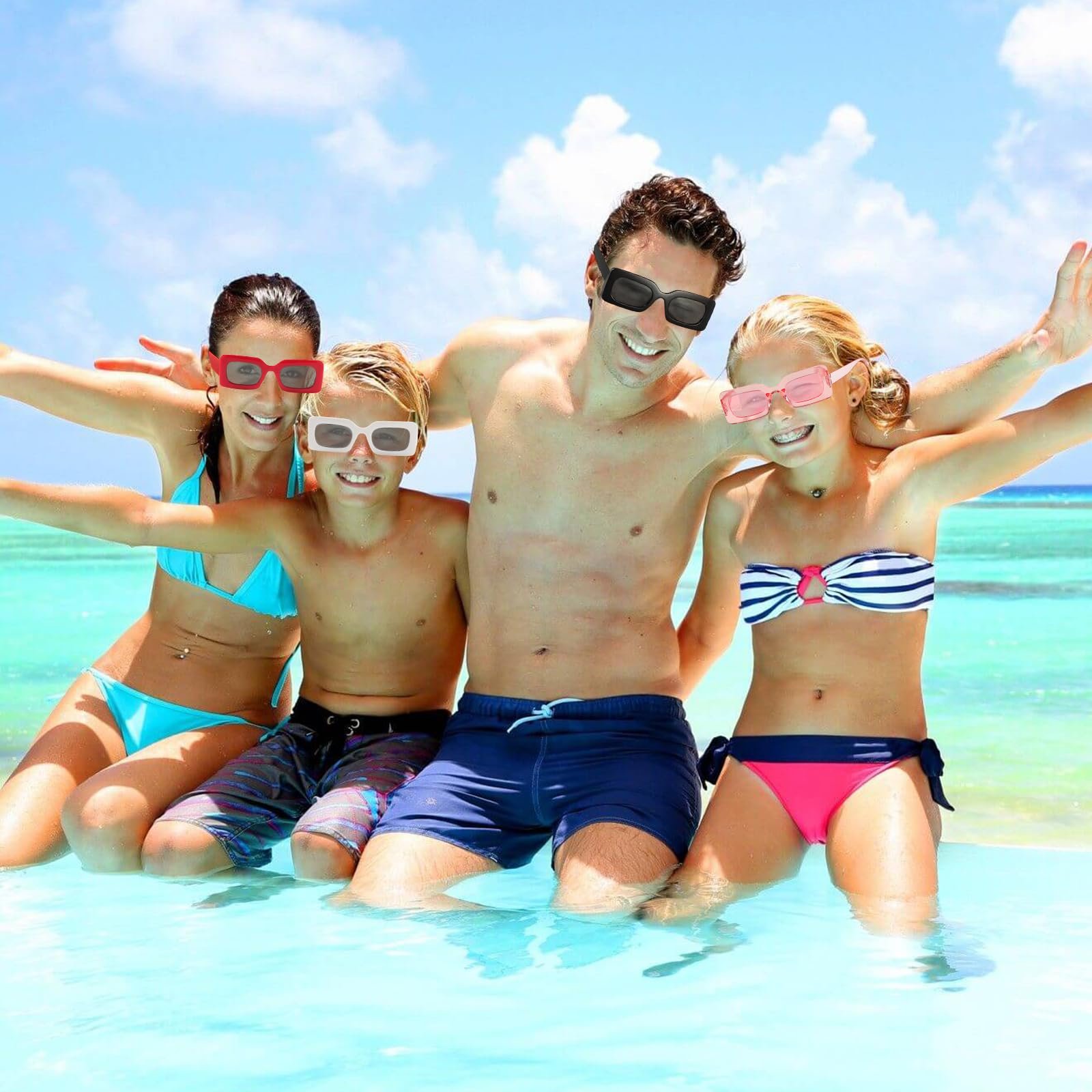 Набір Сонцезахисні Окуляри Квадратні Вінтажні 90-х Ретро, фото №5