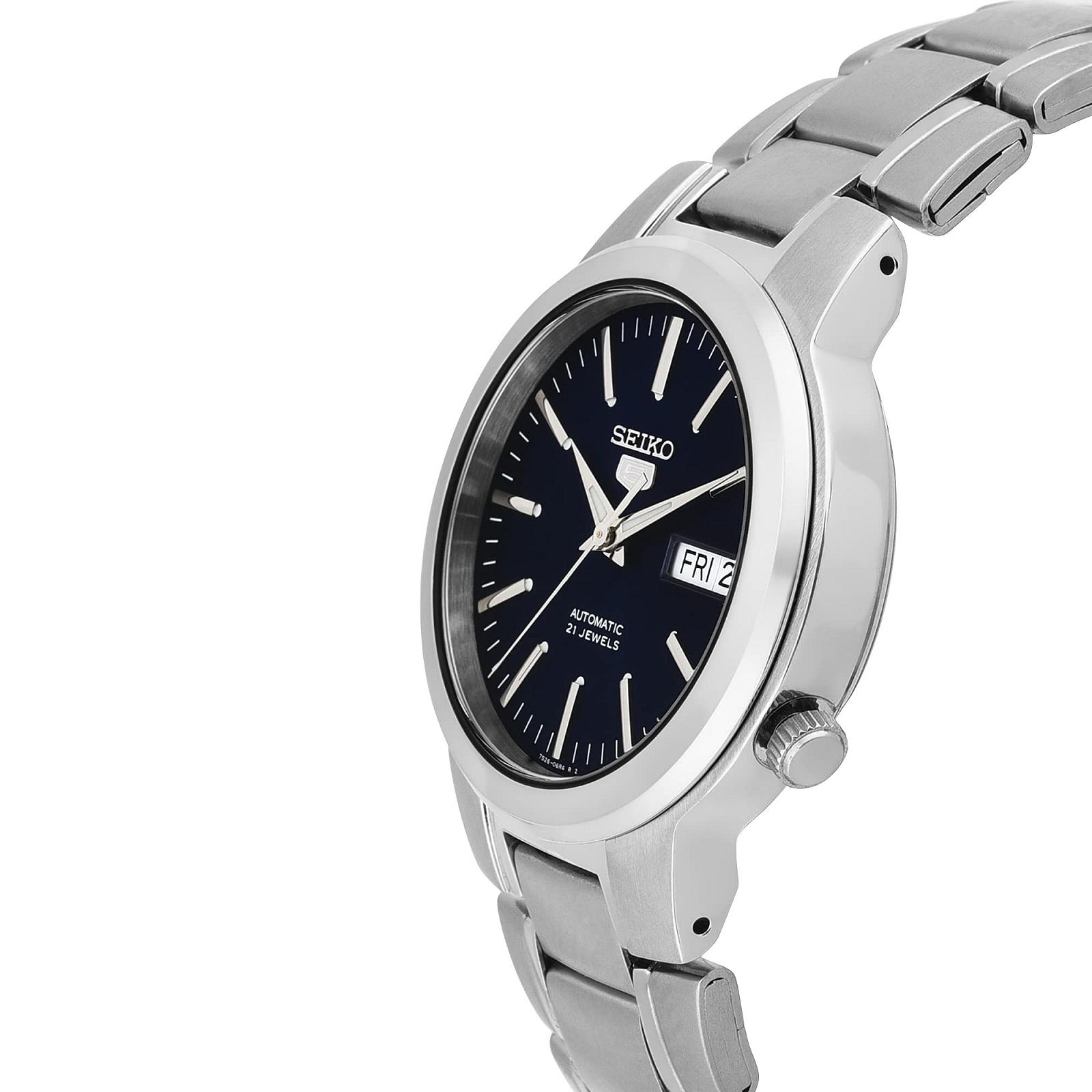 Годинник Seiko Automatic SNKA05K з синім циферблатом і браслетом з нержавіючої сталі, фото №2