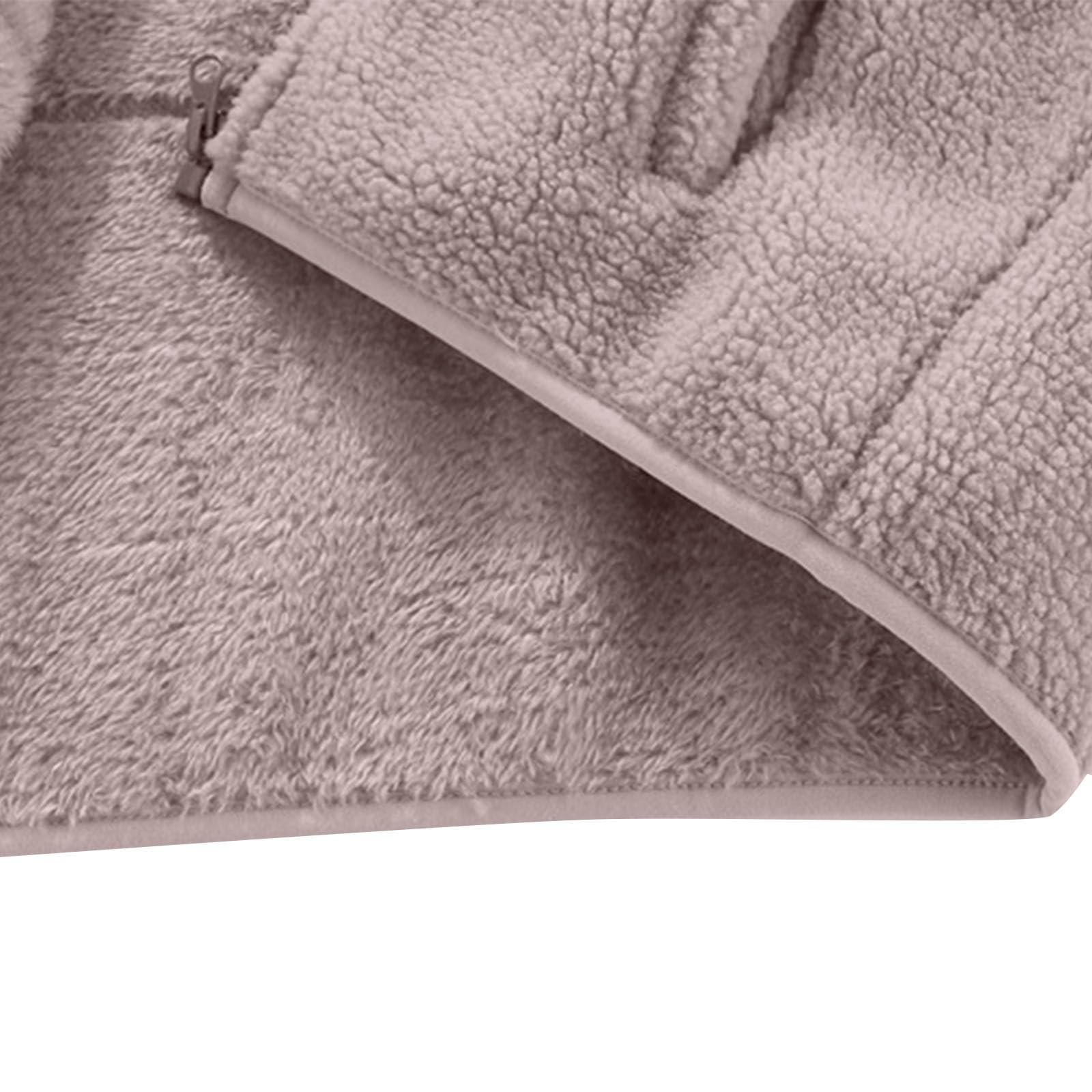 Плюшевая куртка Ybing Teddyjacke для девочки, теплая флисовая куртка, удобная и мягкая плюшевая куртка с карманами, молнией, стоячим воротником, зимняя куртка, хлопковая кашемировая куртка для отдыха, фото №4