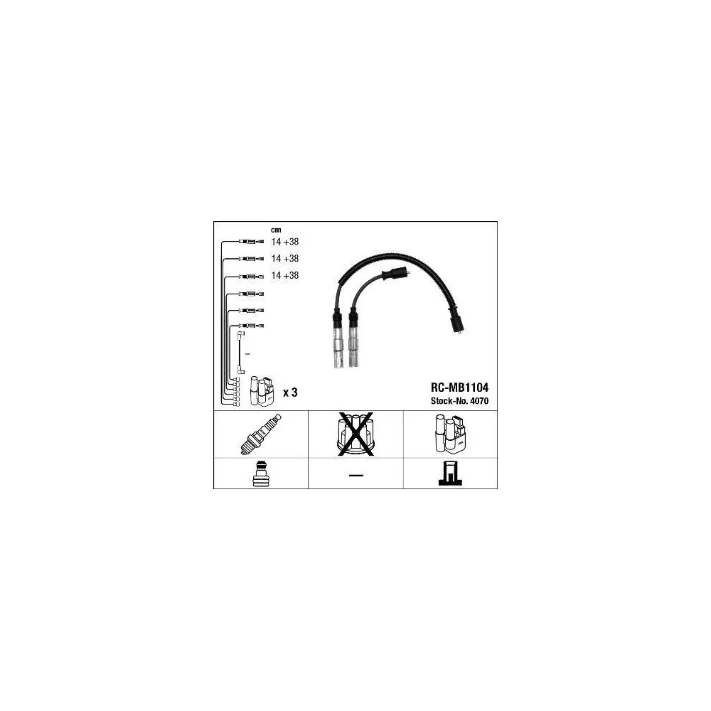 Комплект проводів запалювання NGK 4070, фото №1