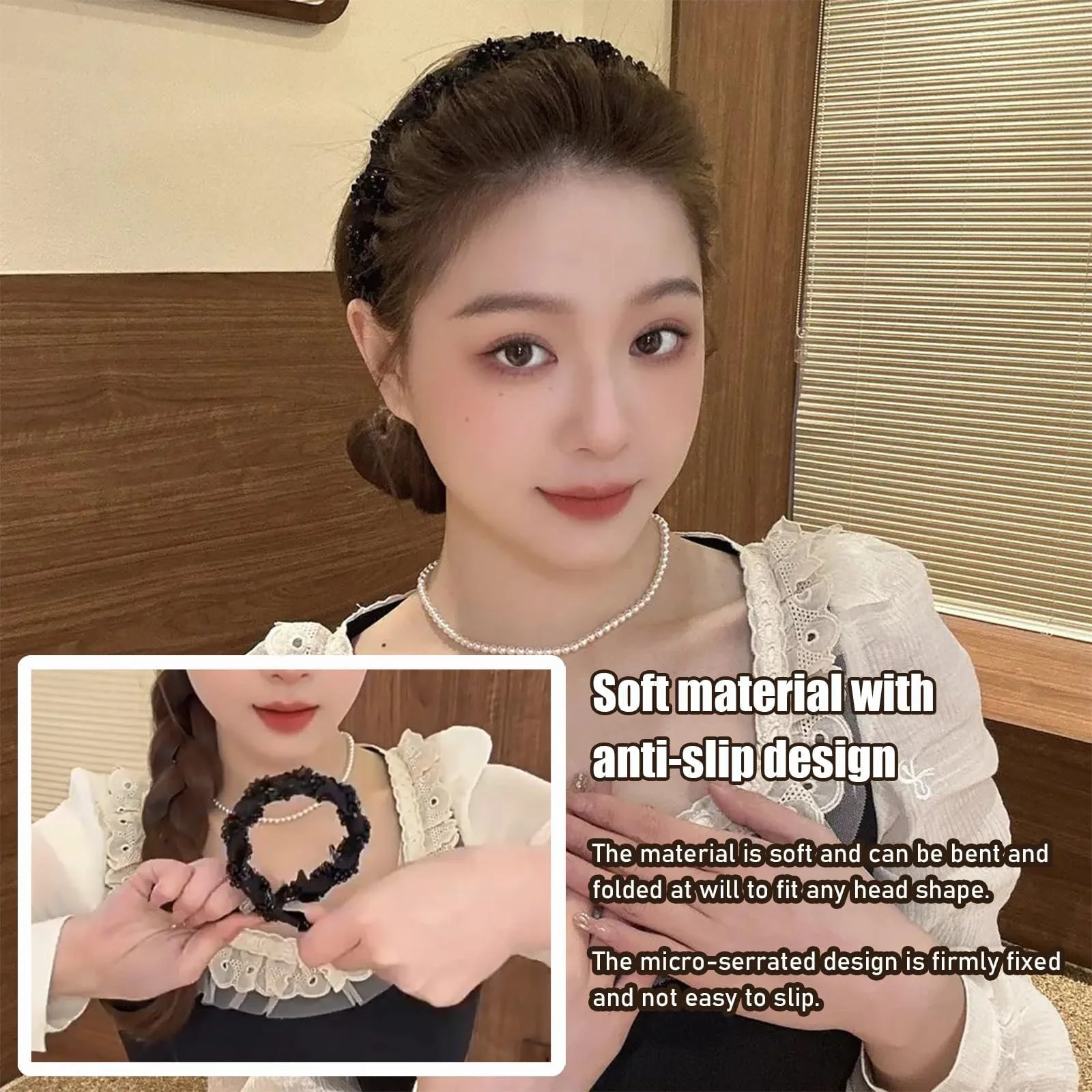 Вінтажний Обруч для Волосся з Перлинами, фото №4 Вінтажний Обруч для Волосся з Перлинами, фото №4