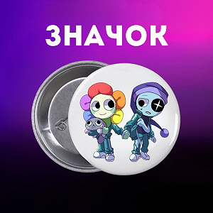 Значок У Світі Денді Roblox Dandy's World на шпильці на рюкзак 44 мм 1 шт zn_1_5 - Фото 1