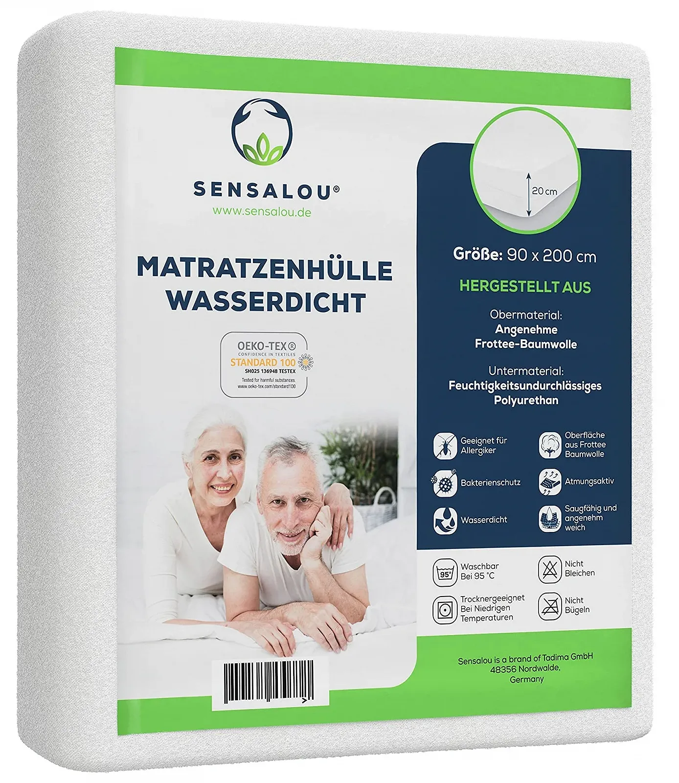 Антиалергенний чохол на матрац Sensalou - 90 x 200 см, фото №1