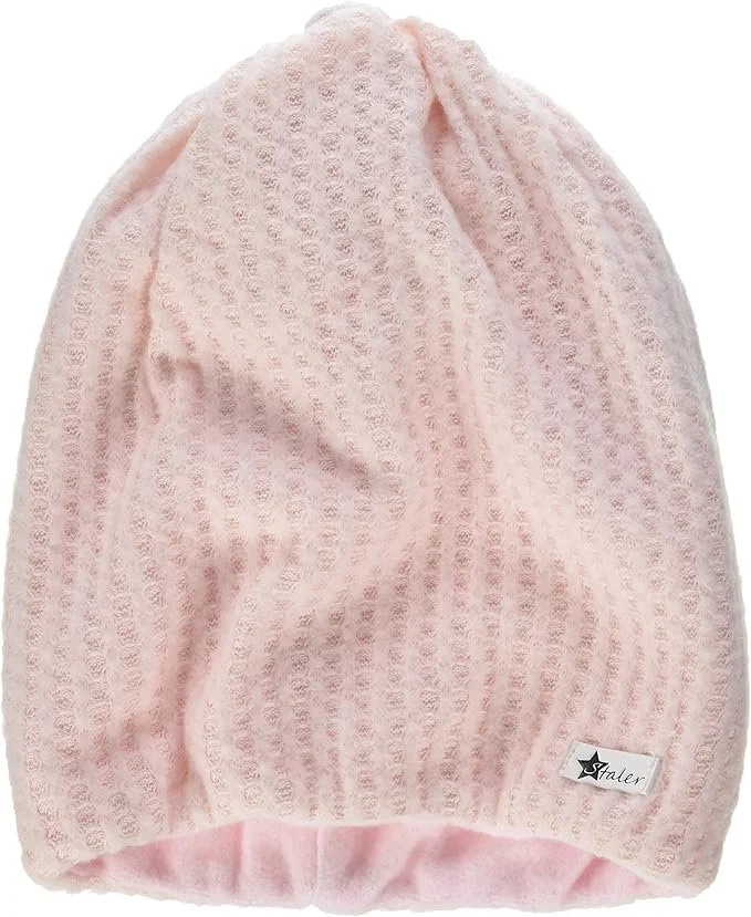 Шапка подовжена Sterntaler для дівчаток з в'язаним візерунком та нашивкою, фото №1