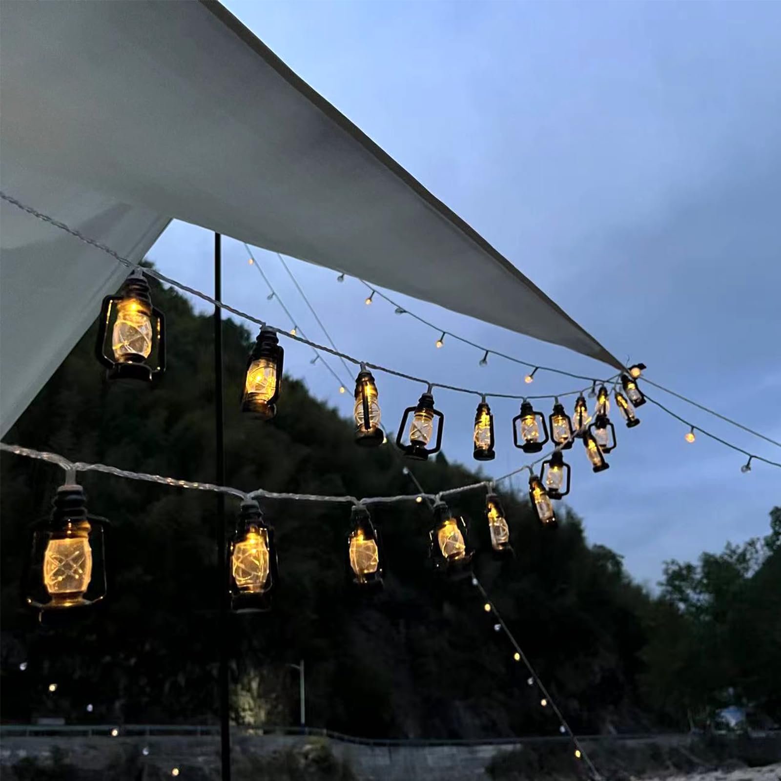 Гирлянда ENLACE Ретро Фонарь 1.5 м 10 LED Винтажные Керосиновые Лампы, фото №6
