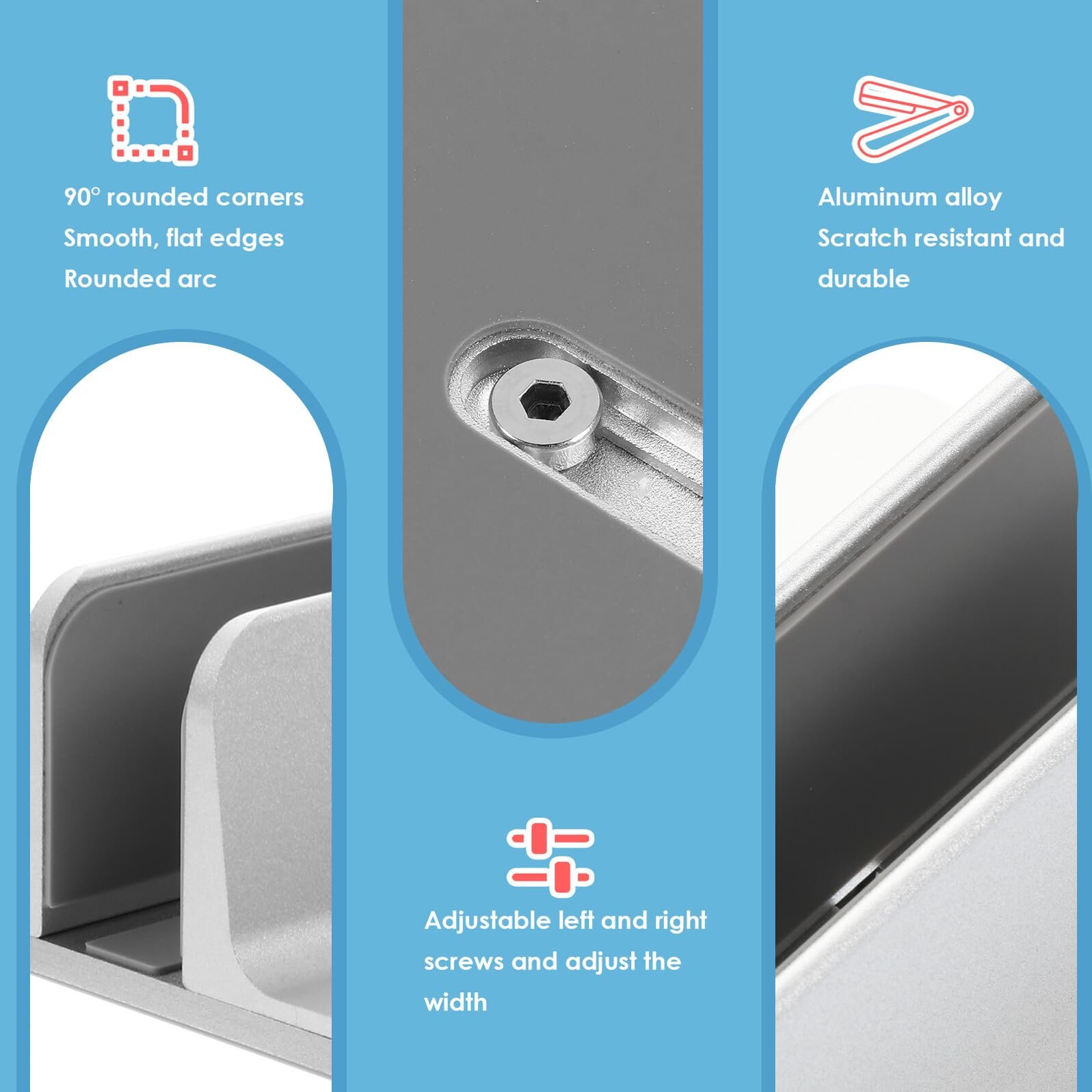 Вертикальна Підставка для Ноутбука з Алюмінієвого Сплаву Регульована Одинарна, фото №3 Вертикальна Підставка для Ноутбука з Алюмінієвого Сплаву Регульована Одинарна, фото №3