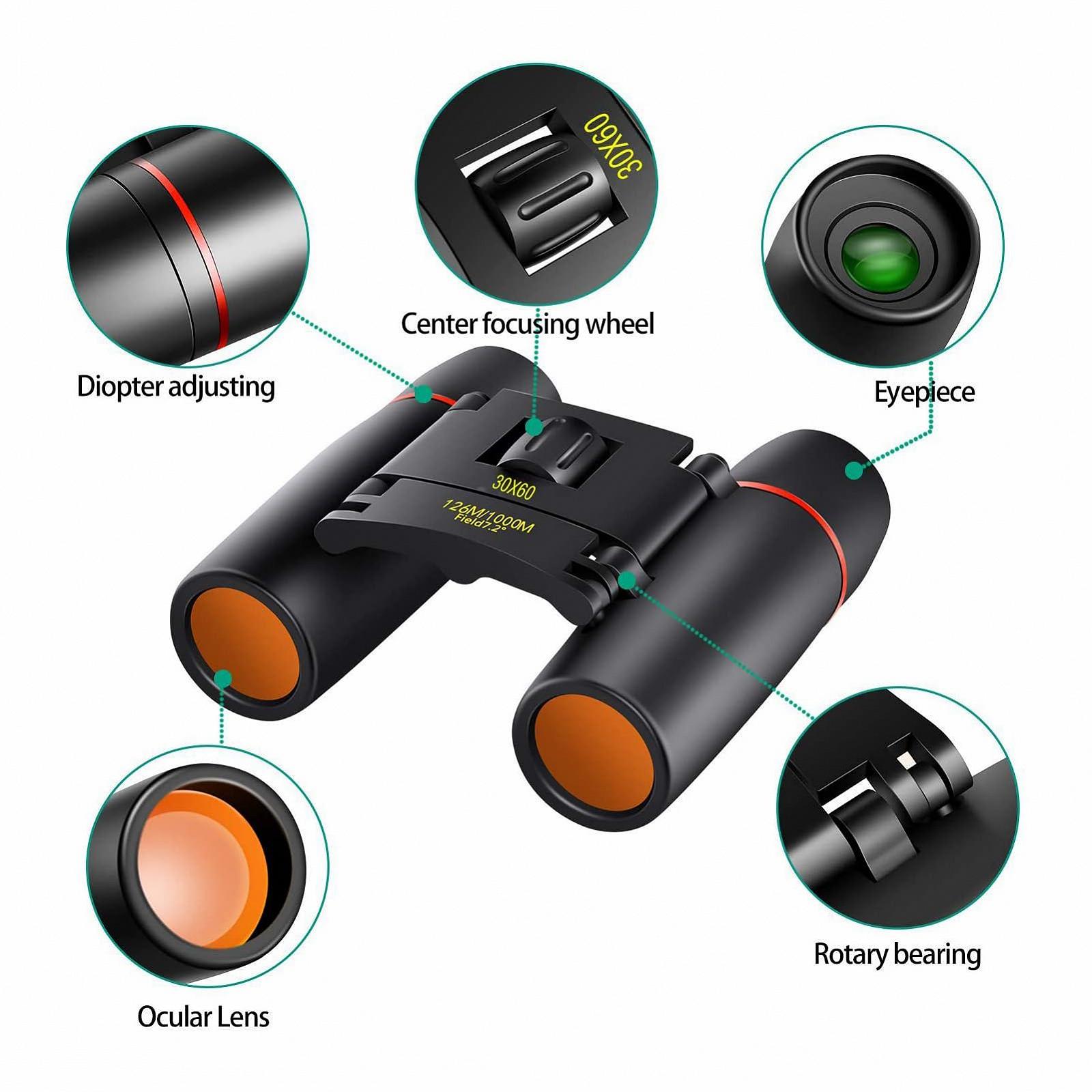 Бінокль Sxhlseller HD 30 x 60 Водонепроникний Складаний Портативний з Ергономічним Дизайном, фото №5