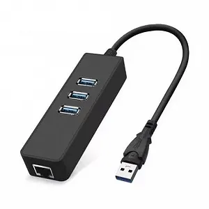 Переходник Dynamode USB 3.0 Type-A RJ45 Gigabit Lan 3*USB (USB3.0-Type-A-RJ45-HUB3) - Фото 1