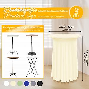 Набір скатертин Pesonlook для коктейльних столів (3 шт.) 80 x 110 см Beige Spandex Stretch synthetic.ua - Фото 1