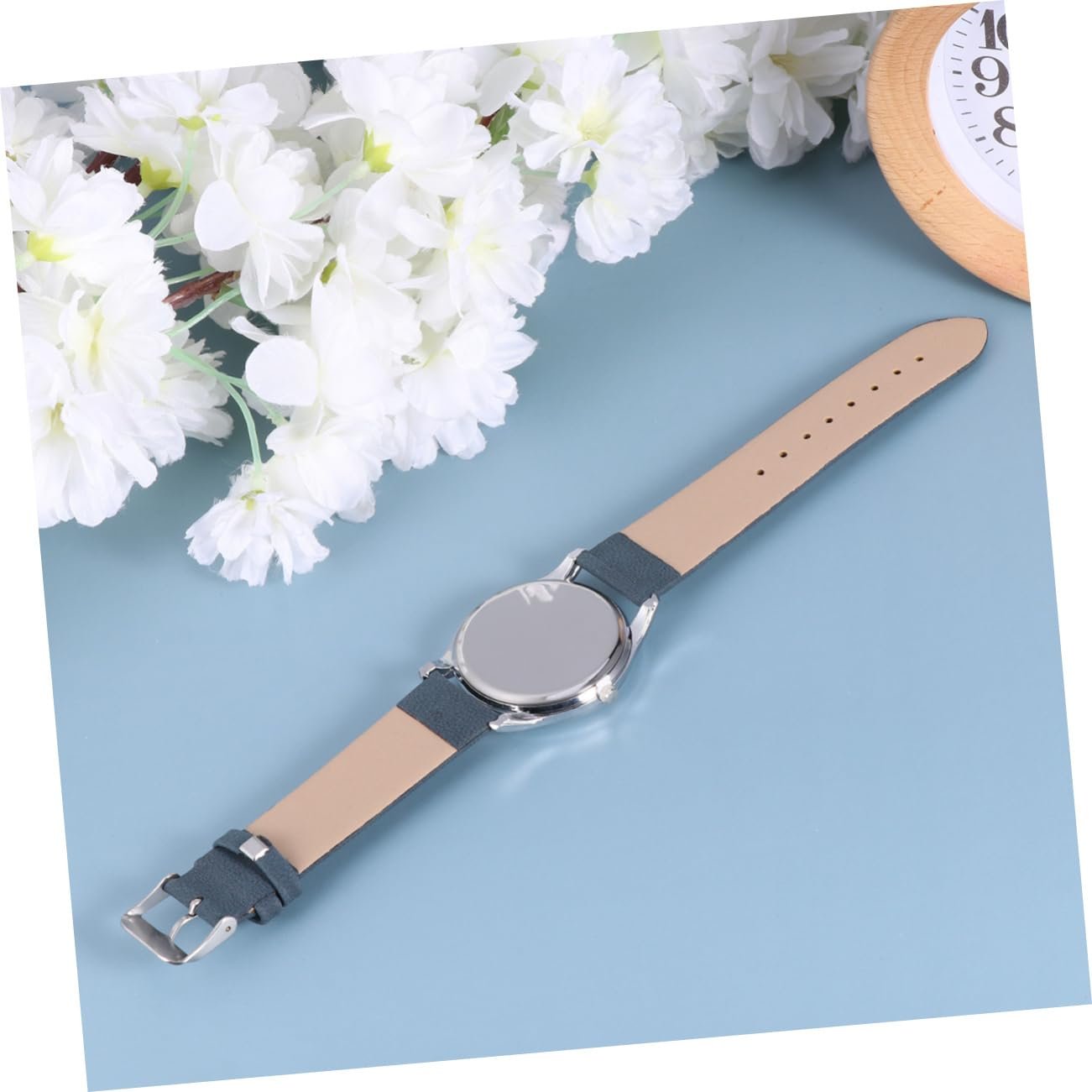 Кварцовий Годинник Beaupretty Жіночий Тонкий Шкіряний Ремінець Мінімалістичний Дизайн Синій, фото №2