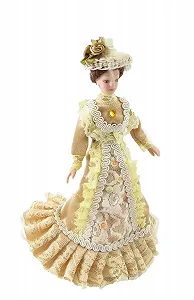 Купить Кукла Melody Jane Victorian Lady Constance Porcelain в золотом наряде 1:12 Scale - Фото 1 Кукла Melody Jane Victorian Lady Constance Porcelain в золотом наряде 1:12 Scale - Фото 1