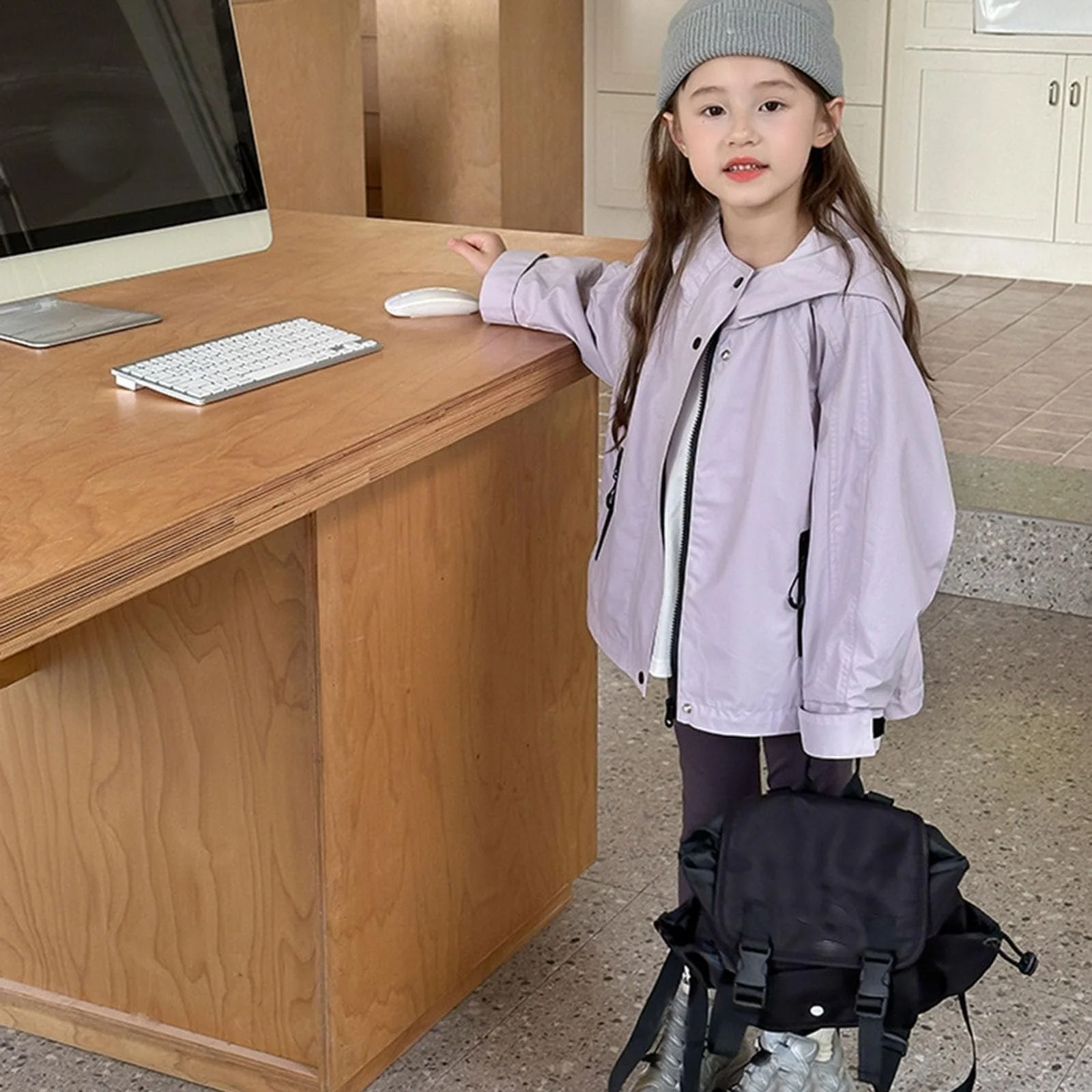 Детская ветровка с капюшоном Generisch, водоотталкивающая, легкая, дышащая, свободного кроя, повседневная, ветрозащитная, для мальчиков и девочек, фото №3