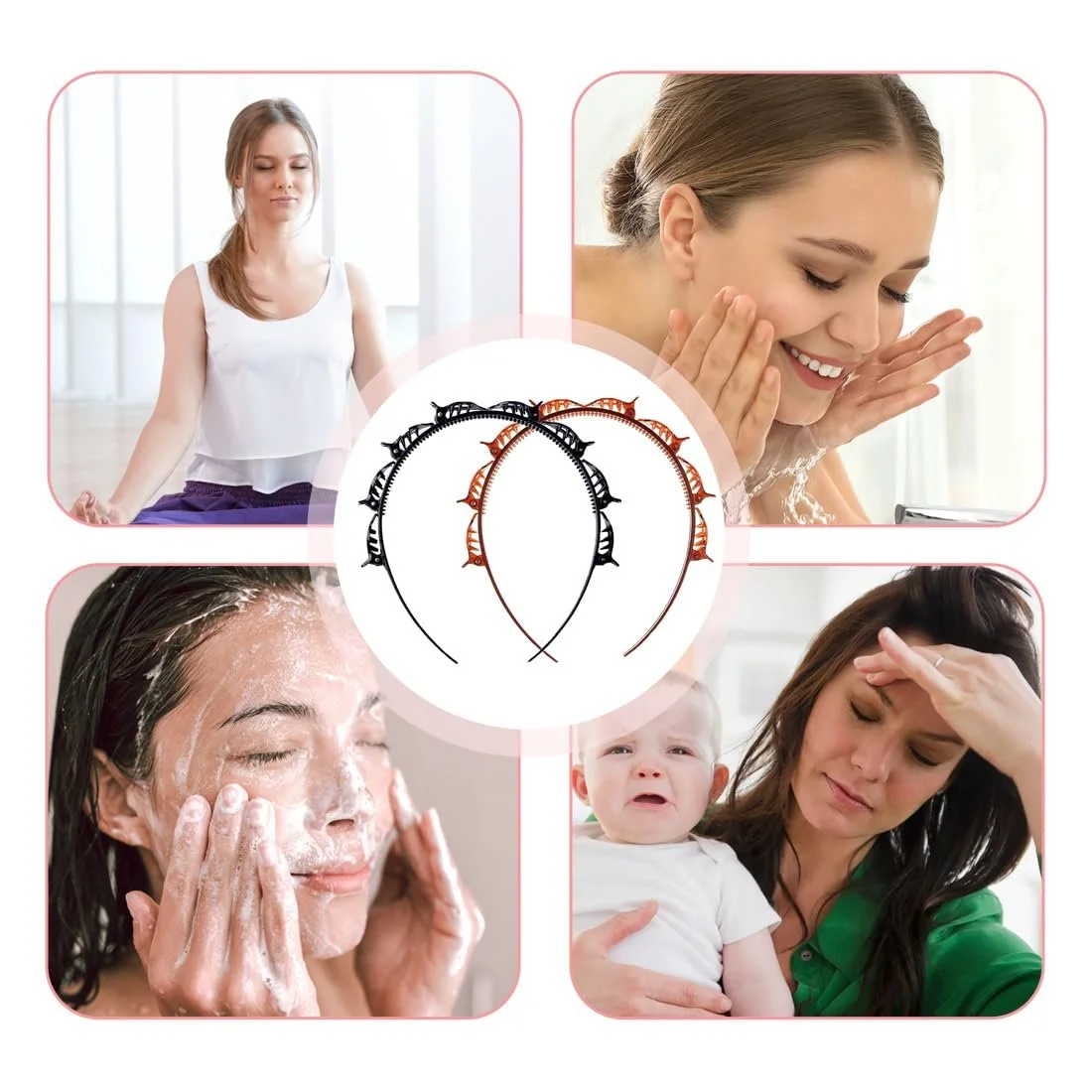 Обруч для волосся з чубчиком і шпильками, фото №5