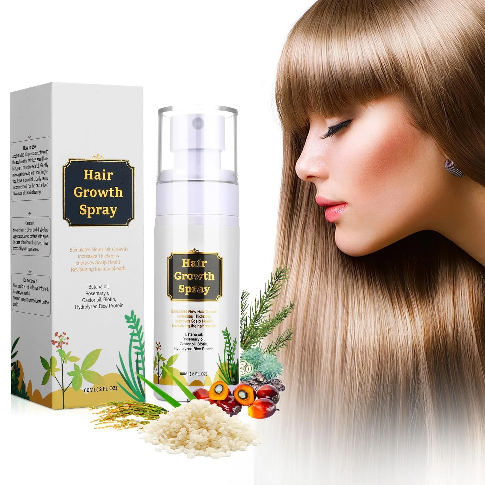 Олія-спрей Натуральна для прискорення росту волосся з олією батана, фото №1