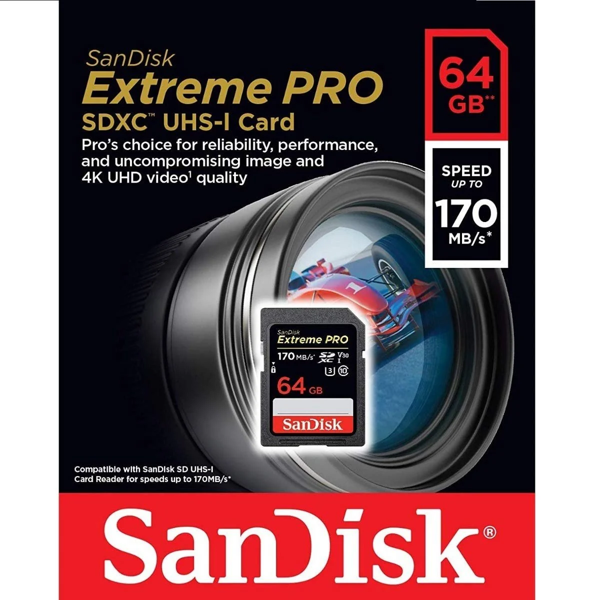 Карта памяти SDXC SanDisk Extreme PRO 64GB 170MB/s UHS-I Class 10 U3 V30, фото №1 Карта памяти SDXC SanDisk Extreme PRO 64GB 170MB/s UHS-I Class 10 U3 V30, фото №1