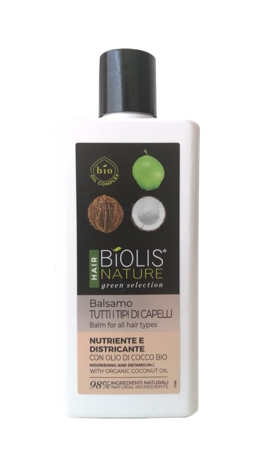 Бальзам Biolis Nourishing and detangling для всех типов волос с органическим кокосовым маслом 250 мл, фото №1