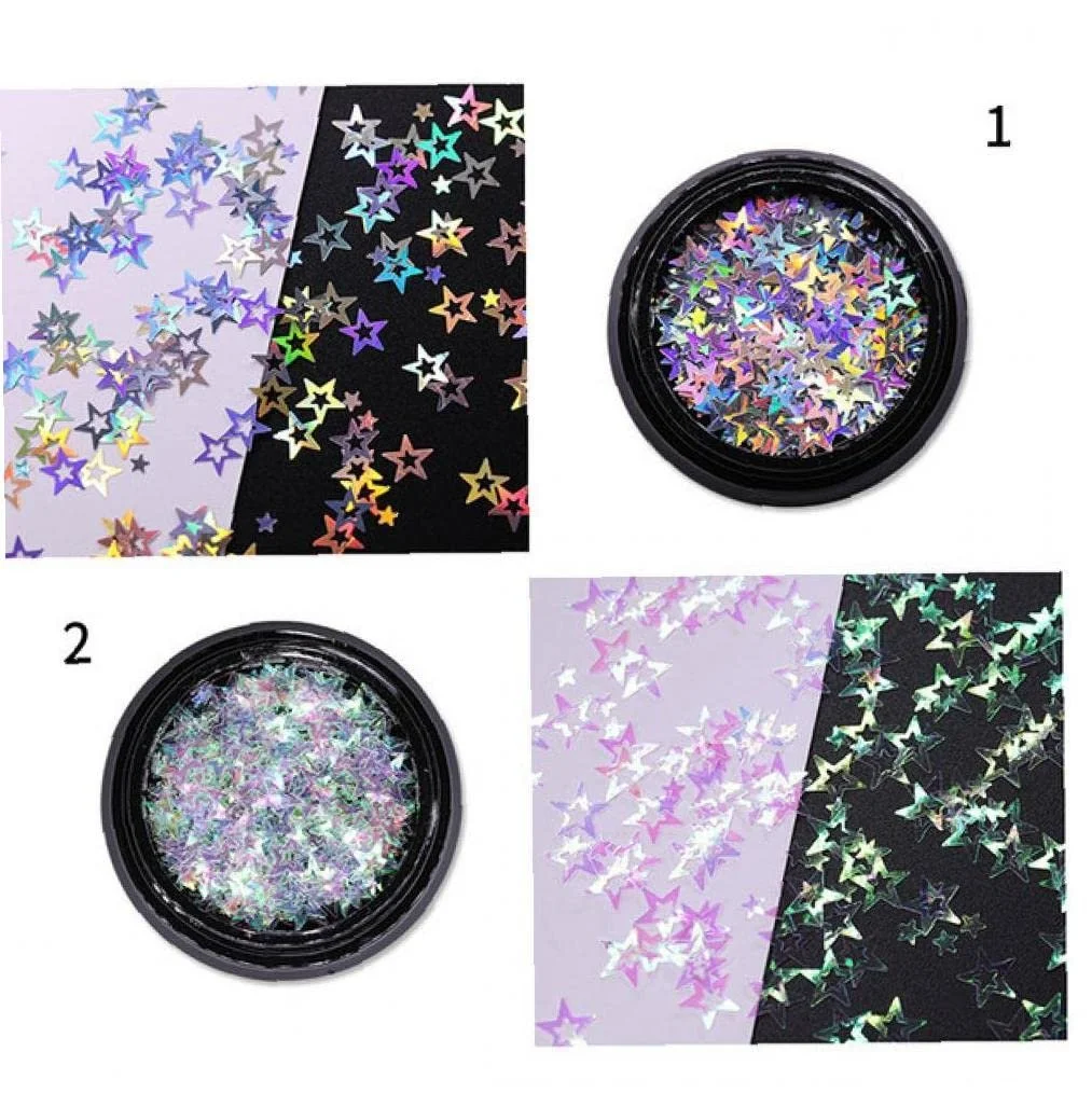 Блискітки для нігтів Сріблястий, фото №3