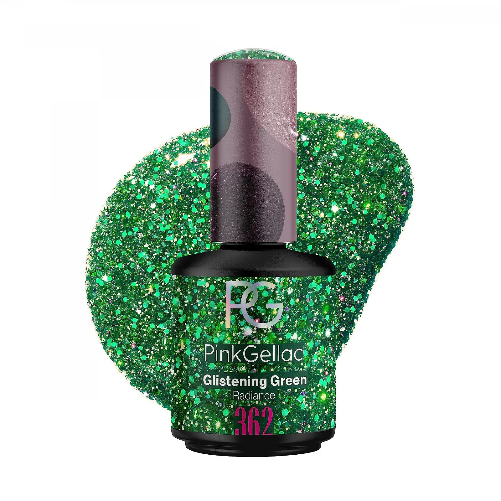 Гель-лак Pink Gellac 362 Glistening Green, 15 мл, зеленый, фото №1 Гель-лак Pink Gellac 362 Glistening Green, 15 мл, зеленый, фото №1