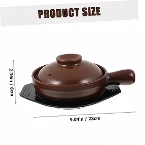 Керамическая кастрюля GLEAVI с ручкой, термостойкая, кислотостойкая, для плиты и духовки, многофункциональная synthetic.ua - Фото 1