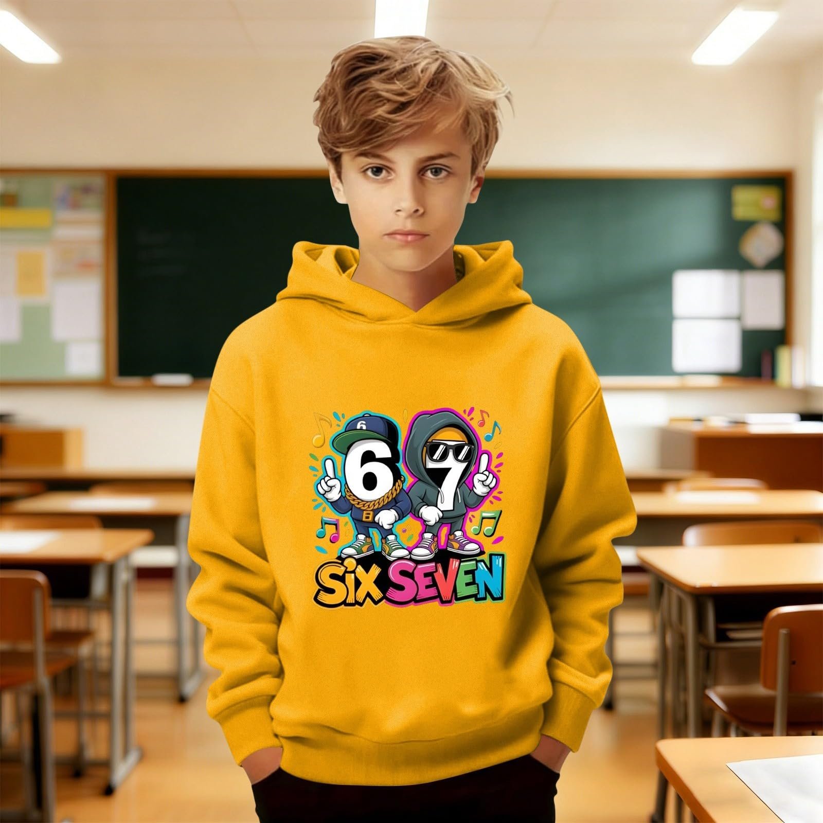 Світшот 67-Drucke з принтом, для хлопчиків, підлітковий, фото №3