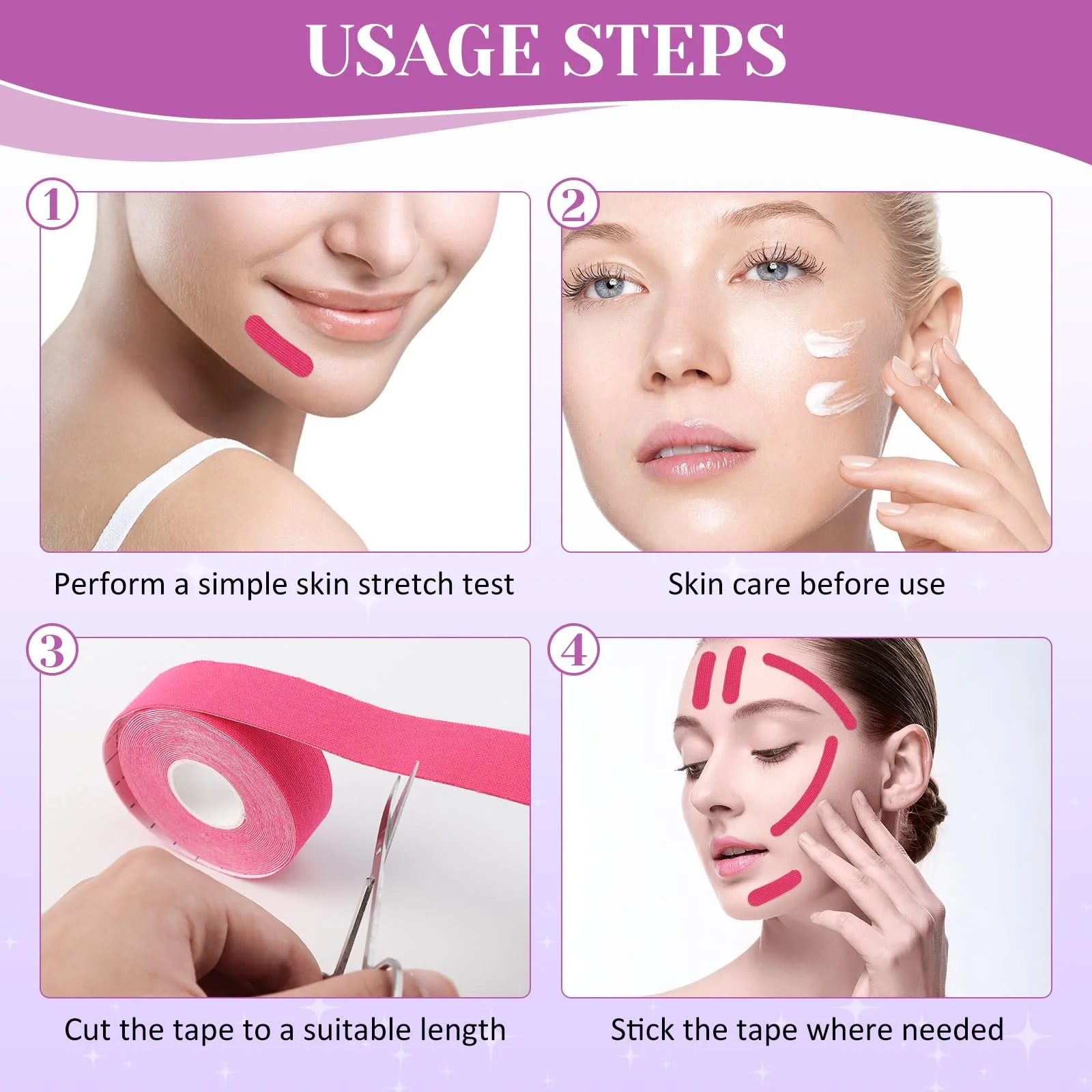 Лента для подтяжки лица TPTGIAR, 4 шт., патч против морщин, фото №5