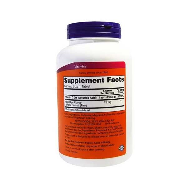 Витамин C NOW Foods Vitamin C-1000 with Rose Hips SR 100 Tabs, фото №2