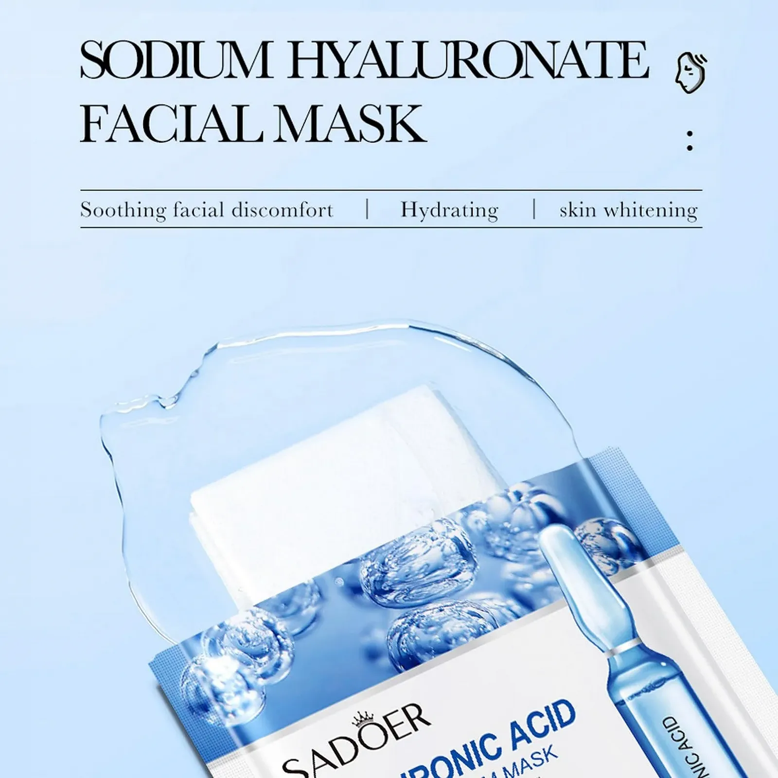 Маска для обличчя гіалуронова, набір масок з гіалуроновою кислотою, фото №3