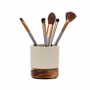 Набір аксесуарів для ванної кімнати Creativefine Modern Wooden, 3 предмети дозатор мила, мильниця та підставка для зубних щіток synthetic.ua - Фото 1