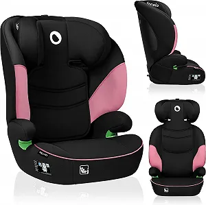 Дитяче автокрісло Lionelo Lars i-Size / 100-150 см / 4-12 років / Найновіший стандарт R129 / Чорно-рожевий - Фото 1