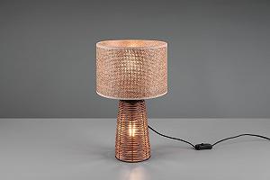 Настільна лампа Reality Leuchten Straw R50972026 з плетеним плафоном коричнева synthetic.ua - Фото 1