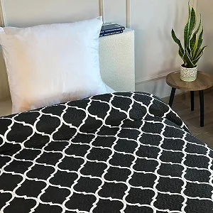 Покривало Euromat 220 x 240 см Чорний, Білий - Марокканський меридіан SY-1706 synthetic.ua - Фото 1