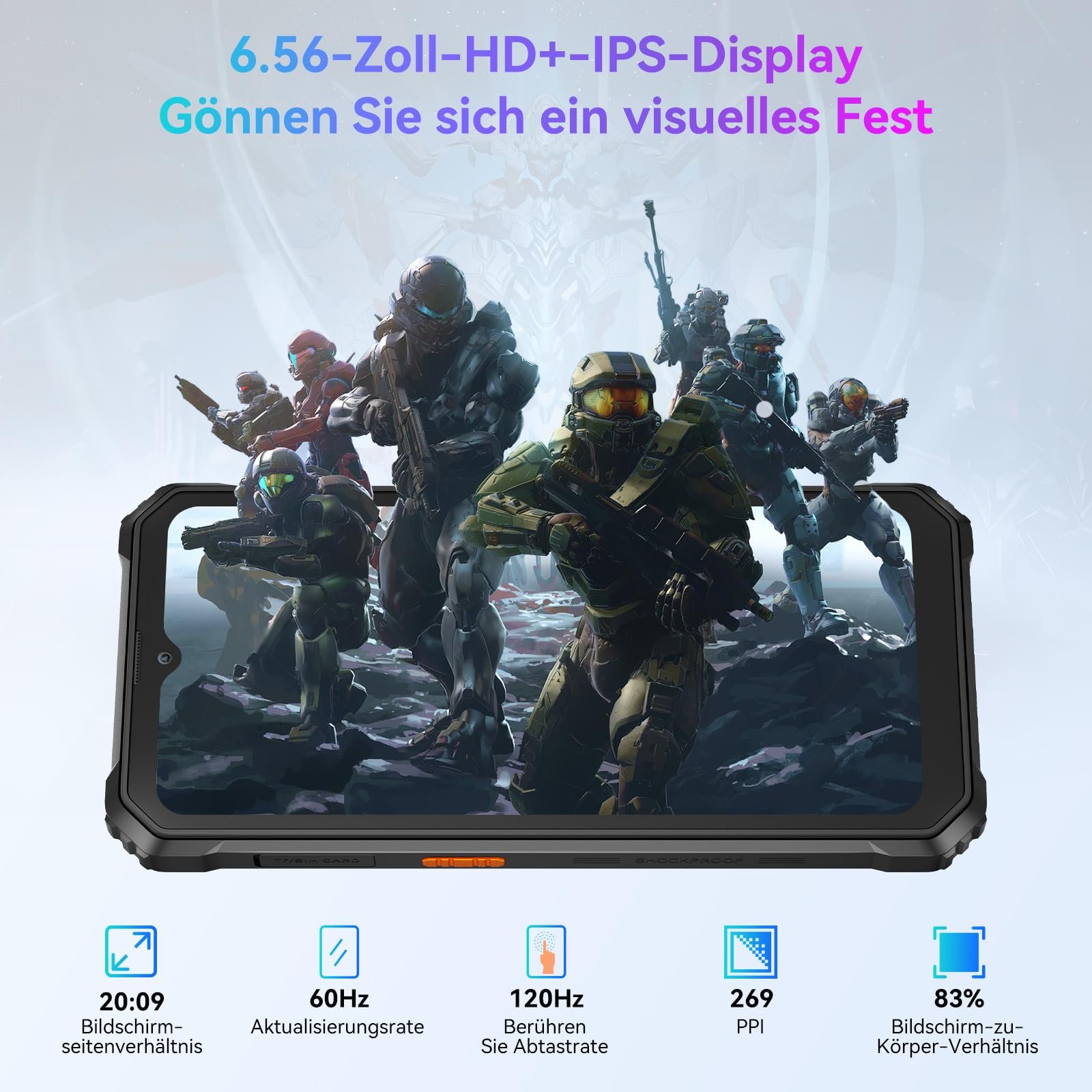 Смартфон Blackview BV6200 Pro 8/128 ГБ 13000 мАг Helio P35 6.56" HD+ 13 Мп + 8 Мп 4G Dual SIM 98 дБ Speaker, фото №6 Смартфон Blackview BV6200 Pro 8/128 ГБ 13000 мАг Helio P35 6.56" HD+ 13 Мп + 8 Мп 4G Dual SIM 98 дБ Speaker, фото №6