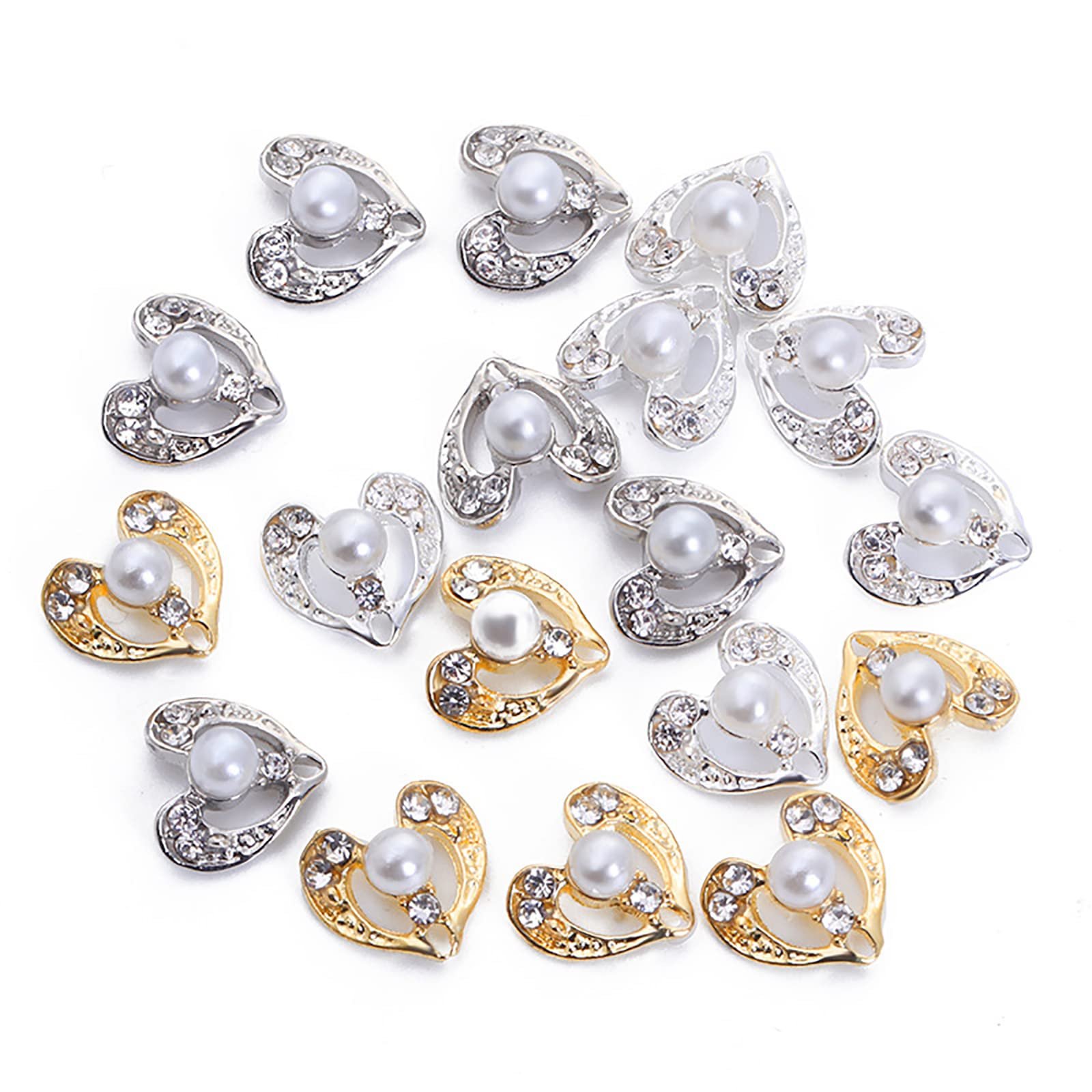 Стрази 3D Блискітки для нігтів Намистини зі сплаву випадкового кольору, фото №1