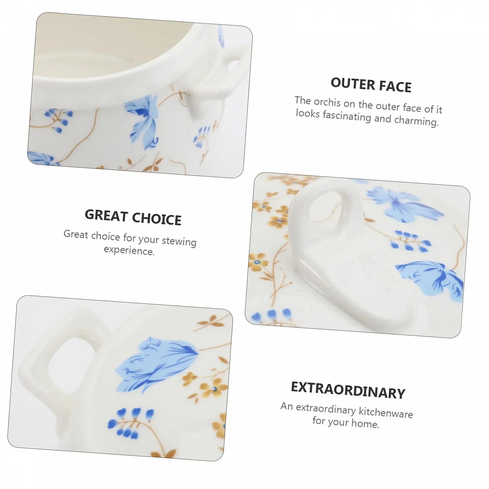 Кастрюля керамическая Orchid Design с крышкой термостойкая, фото №9