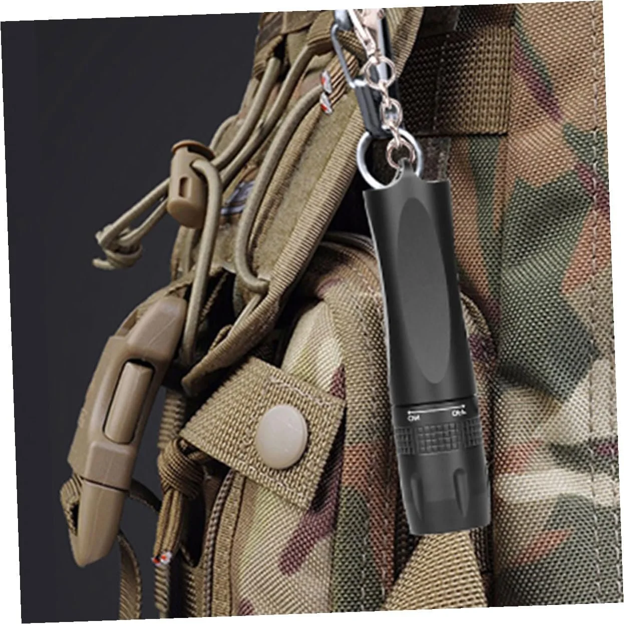 Міні LED ліхтарик-брелок Маленький ручний Сильне світло Чорний, фото №6